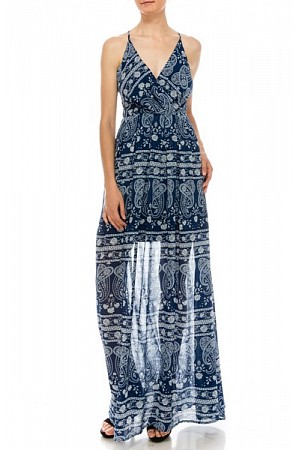 BLUE WHITE COMBO PRINT OPEN BA ...